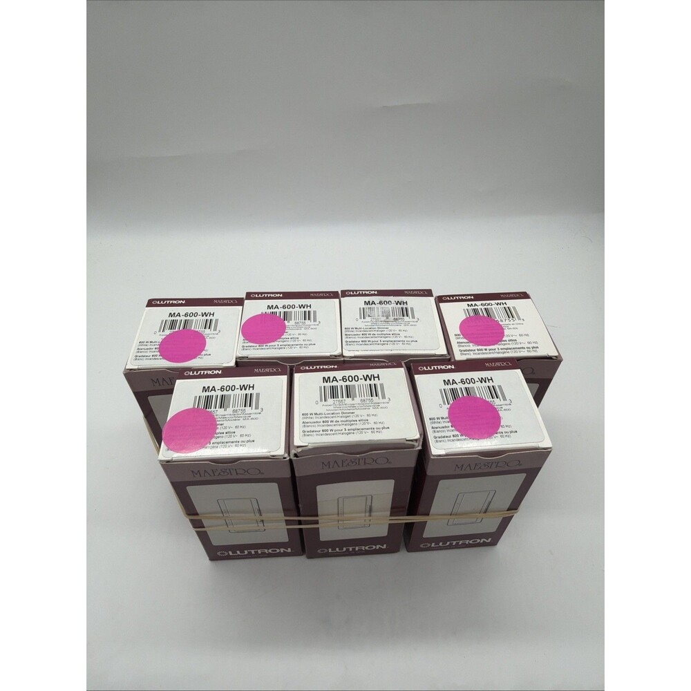 7 Lutron Maestro MA-600-WH 600W Multi-Location Dimmer White New